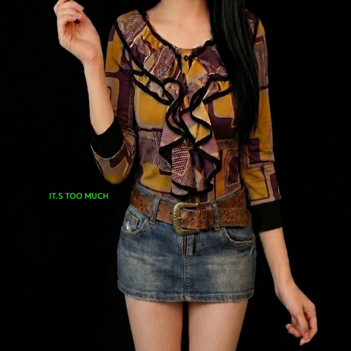 [BUNJANG] 1884 Vintage Floral Blouse / 1884 복고블라우스 여성티셔츠 여자티셔츠 여성블라우스 플라워블라우스