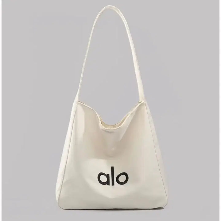 [BUNJANG] alo Embroidered Logo Ivory Shoulder Bag / alo 자수로고 아이보리 숄더백