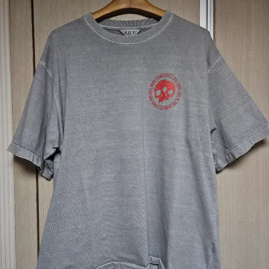 [BUNJANG] ETCE Twin Short Sleeve T-Shirt Gray / ETCE 트윈 반팔 티셔츠 그레이