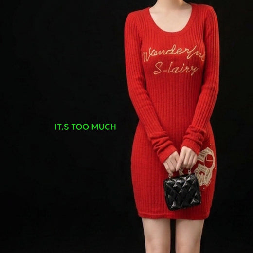 [BUNJANG] 1963 Red Knit Mini Dress / 1963 니트원피스 미니원피스 여자원피스 롱원피스 뷔스티에원피스