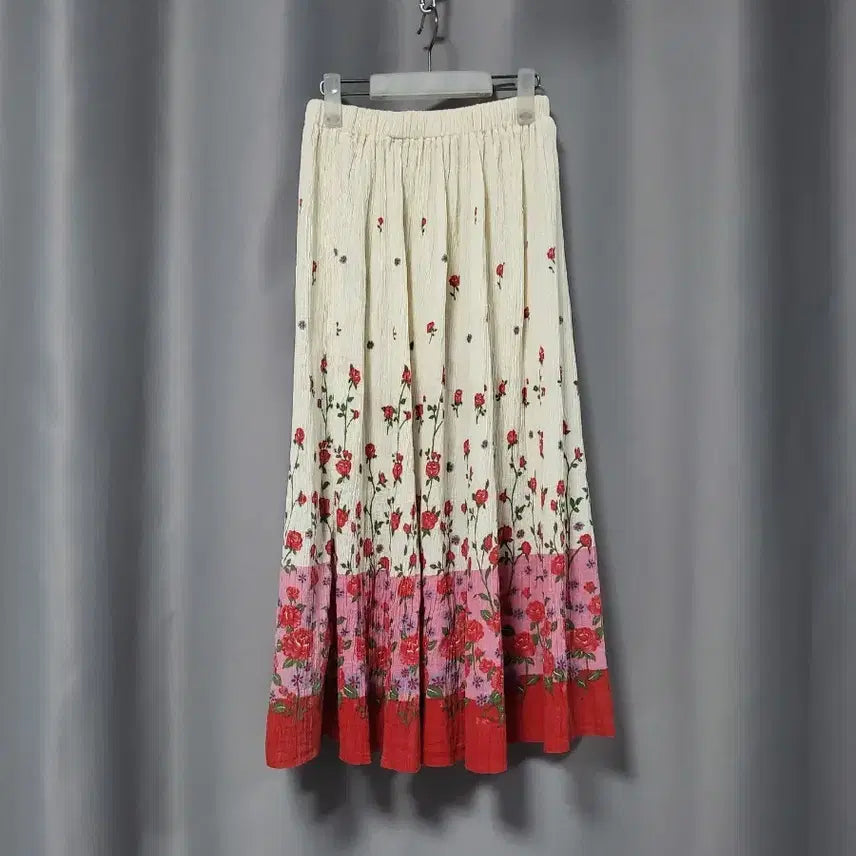 [BUNJANG] Floral Pleated Skirt / 플라워 주름 스커트