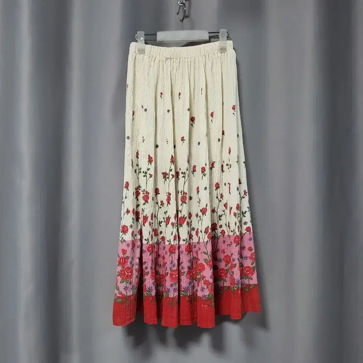 [BUNJANG] Floral Pleated Skirt / 플라워 주름 스커트