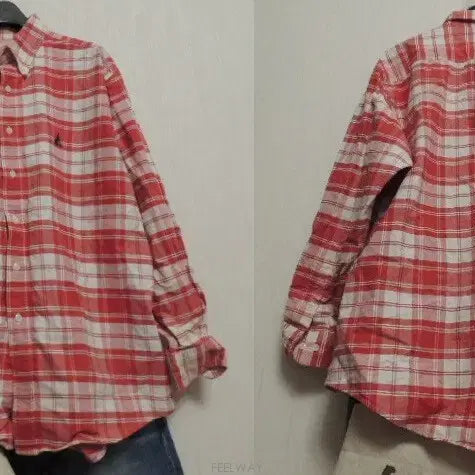 [BUNJANG] Beanpole Red Check Shirt / 올드 BEANPOLE 빈폴 너무 멋진 레드 체크 남방 / 반품 59cm