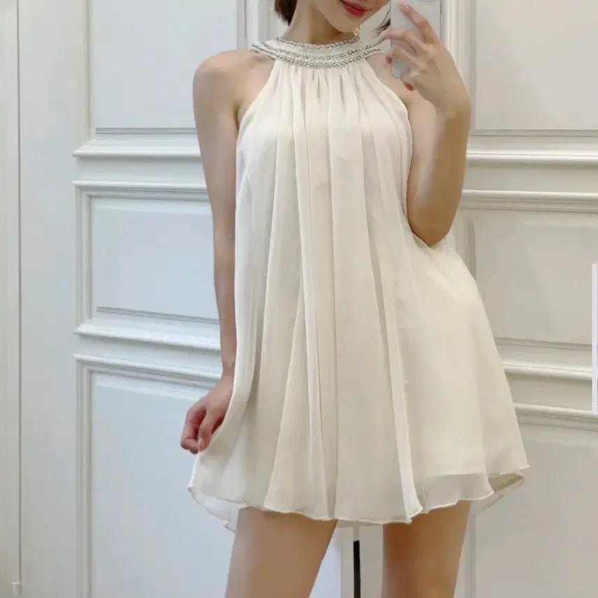 [SOLD OUT] 수입의류 쉬폰큐빅원피스 제이지 애셔