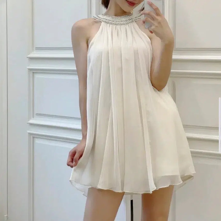 [SOLD OUT] 수입의류 쉬폰큐빅원피스 제이지 애셔