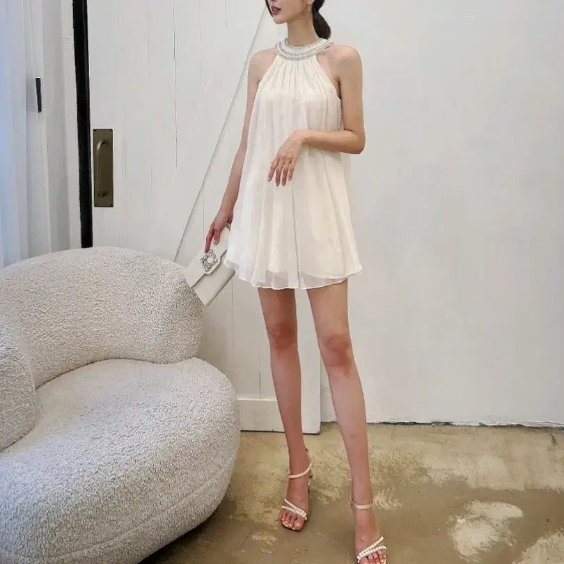 [SOLD OUT] 수입의류 쉬폰큐빅원피스 제이지 애셔