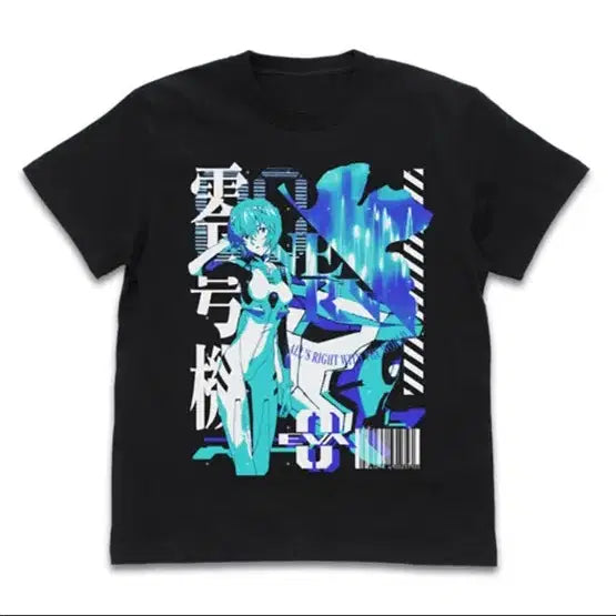 [BUNJANG] Evangelion Rei Ayanami Black T-Shirt / 에반게리온 레이 아야나미 블랙 티셔츠 M
