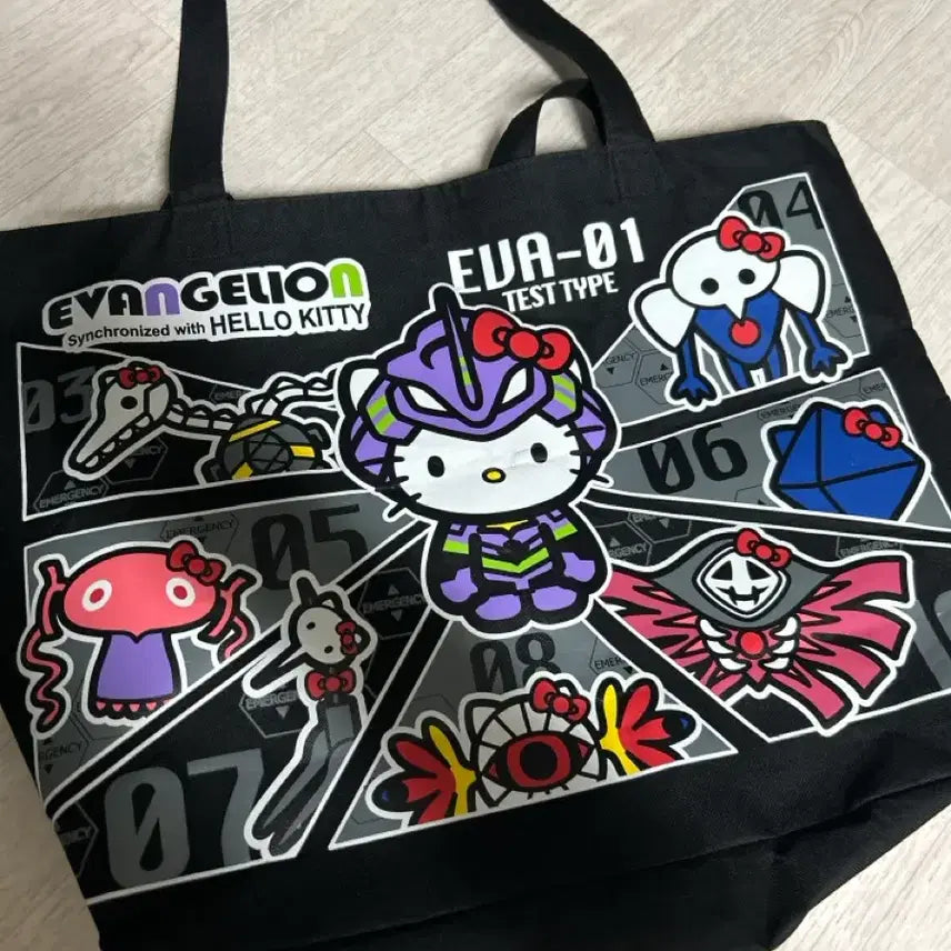 [BUNJANG] Evangelion x Hello Kitty Collaboration Tote Bag / 에반게리온 X 헬로키티 콜라보 토트백