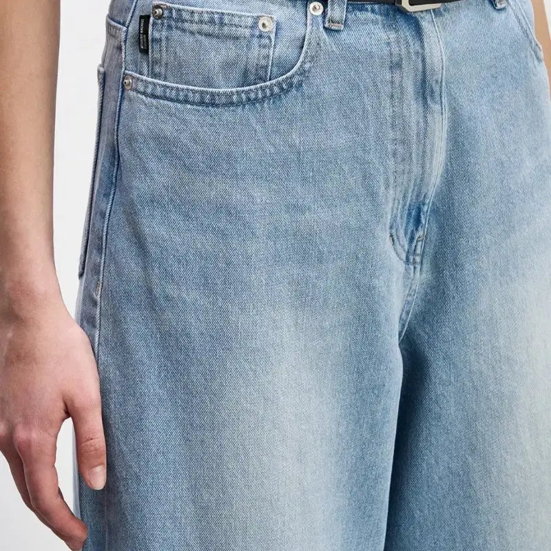 [BUNJANG] Hansum System Belted Wide Denim Pants / 한섬시스템 와이드데님
