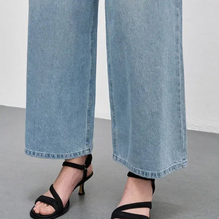 [BUNJANG] Hansum System Belted Wide Denim Pants / 한섬시스템 와이드데님