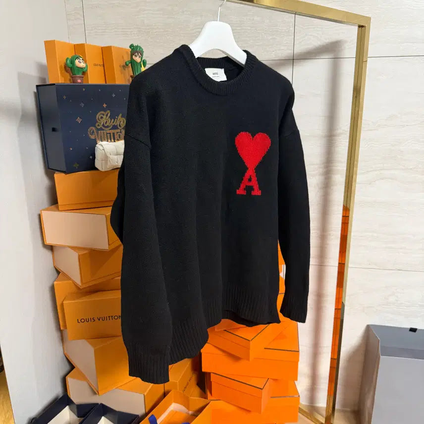 [BUNJANG] BTS Army Big Logo Intarsia Knit Sweater / [L사이즈]아미 빅로고 인타르시아 니트 스웨터