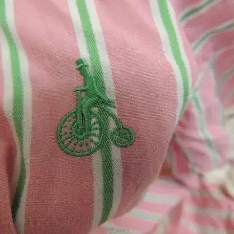 [BUNJANG] Old Beanpole Striped Short Sleeve Shirt / 올드빈폴 너무 예쁜 반팔 셔츠 / 반품 51cm