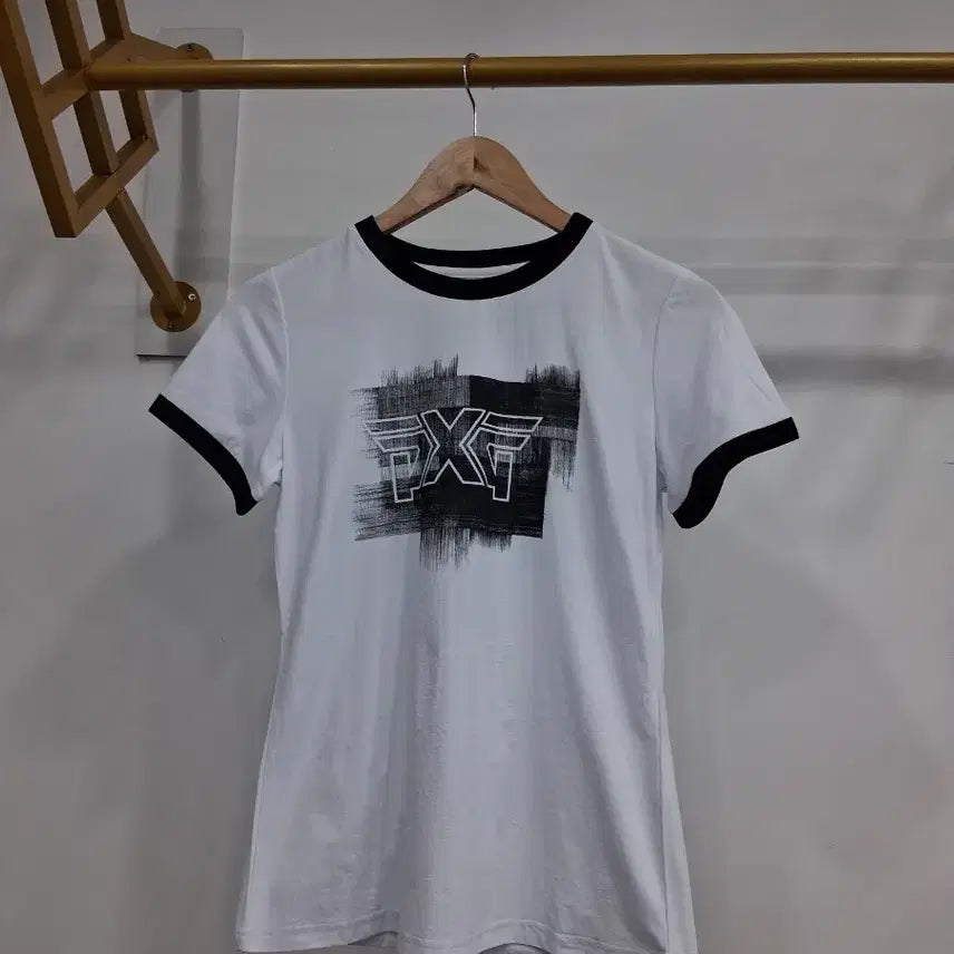 [BUNJANG] White and Black Ringer T-Shirt / 여성  화이트 블랙 링거 반팔 티셔츠