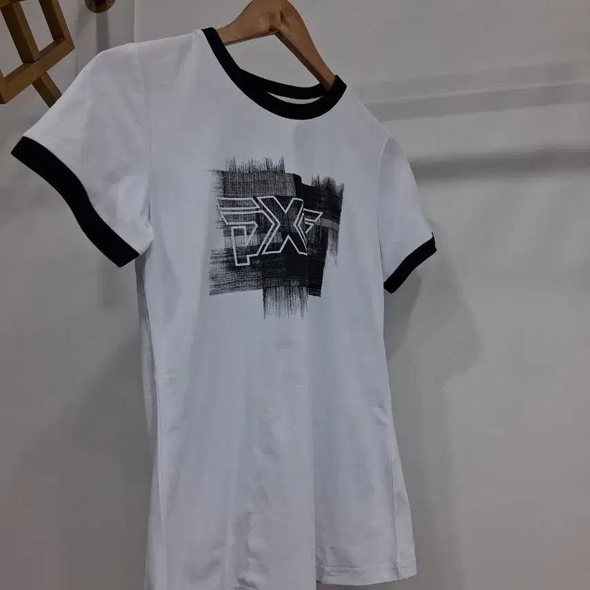 [BUNJANG] White and Black Ringer T-Shirt / 여성  화이트 블랙 링거 반팔 티셔츠