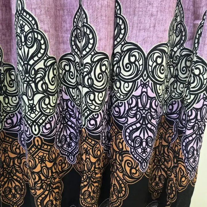 [BUNJANG] Bohemian Style Long Purple Pattern Dress / 보헤미안 스타일 롱 원피스 퍼플 패턴