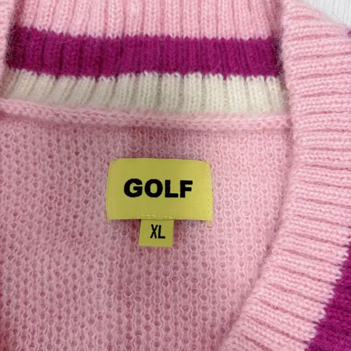 [BUNJANG] Golf Wang V-Neck Knit Pink / 골프왕 브이넥 니트 핑크
