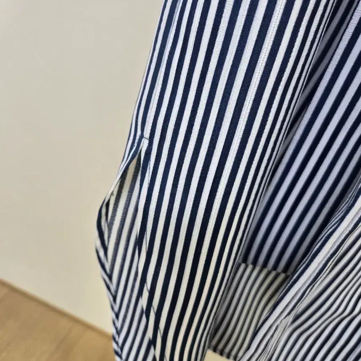[BUNJANG] Striped Shirt Dress with Belt Set / 스트라이프 셔츠 원피스 벨트 세트