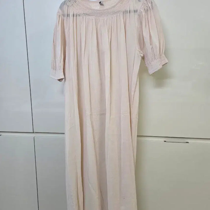 [BUNJANG] Pink Long Dress with Shirring Detail / crko핑크색 롱 원피스 셔링 디테일