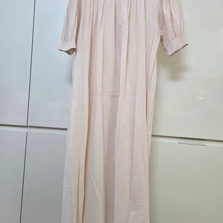 [BUNJANG] Pink Long Dress with Shirring Detail / crko핑크색 롱 원피스 셔링 디테일