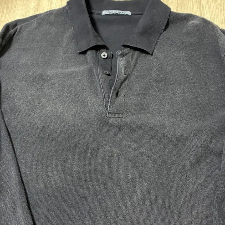 [SOLD OUT] 아트이프액츠 Damaged Pique Polo m사이즈 블랙