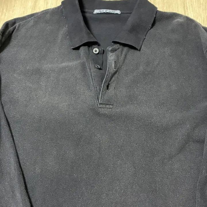 [SOLD OUT] 아트이프액츠 Damaged Pique Polo m사이즈 블랙