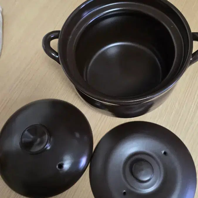 [BUNJANG] Double-Walled Ceramic Container with Lid / 이중도자기