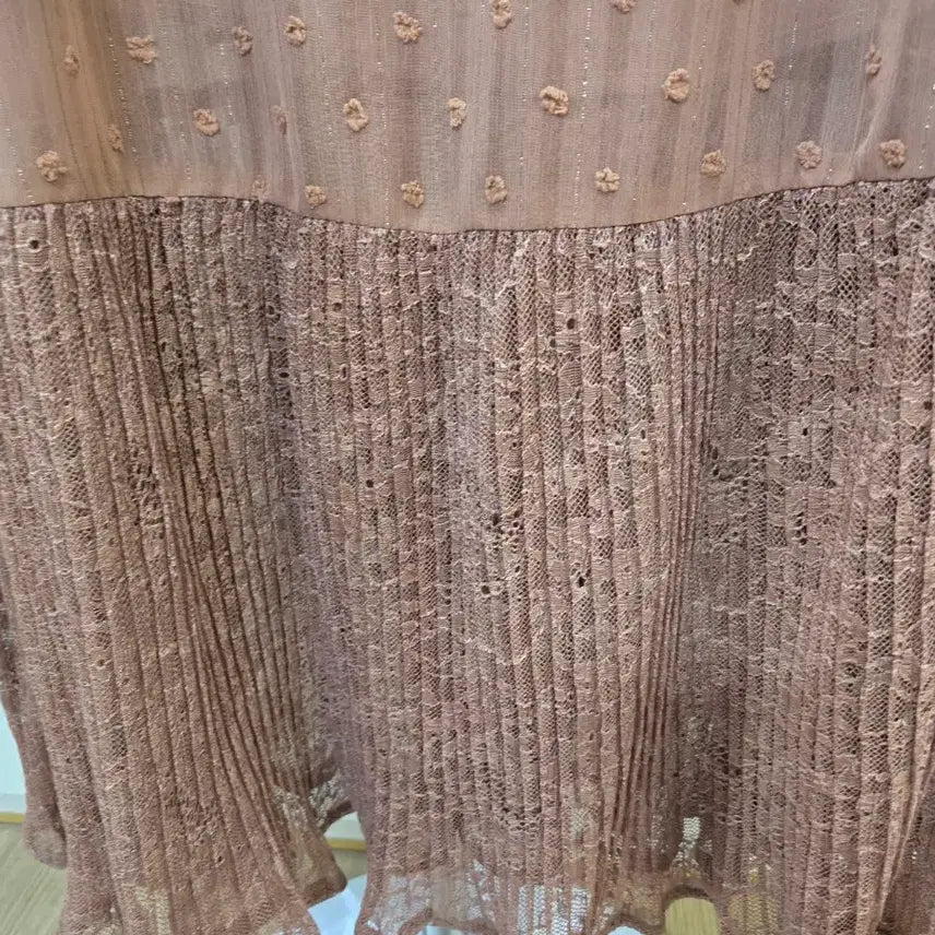 [BUNJANG] Brown Lace Long Dress / 브라운 레이스 롱 원피스