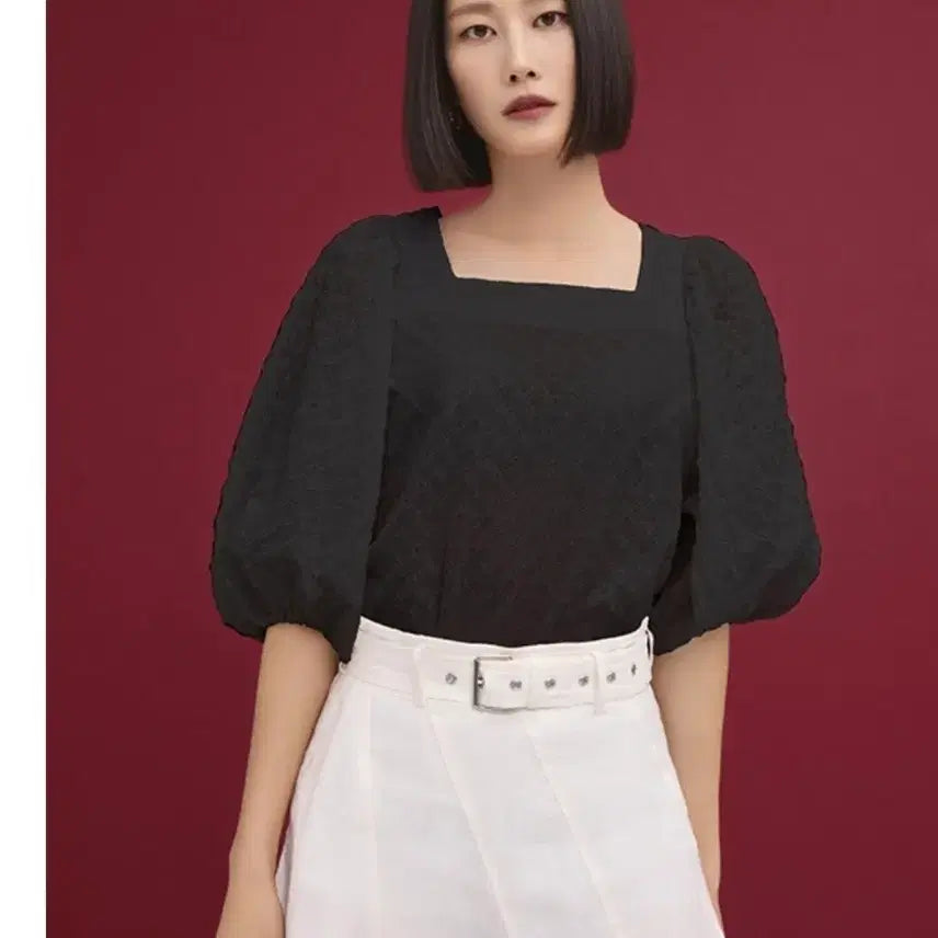 [BUNJANG] Le Blanc Paye Wool Puff Sleeve Blouse / 르블랑페이우 퍼프소매 블라우스