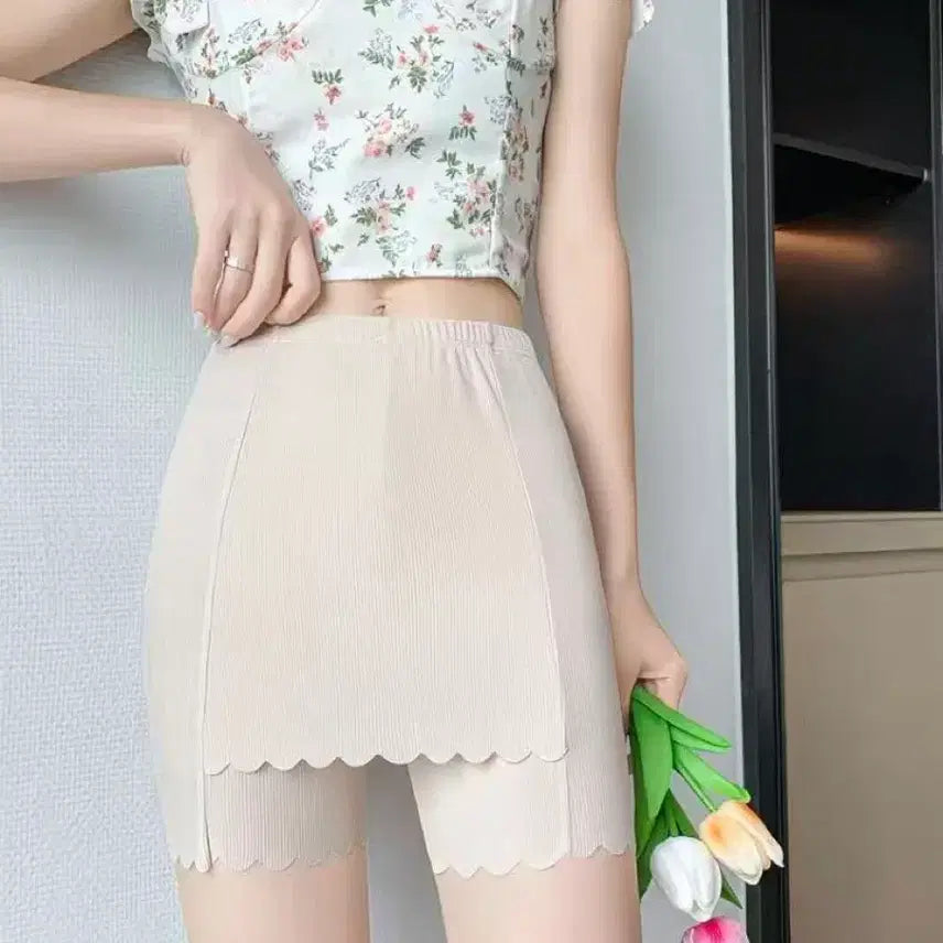 [BUNJANG] Lace Overlay Shorts Skirt / 레이스 덧치마 속바지 스커트 치마바지