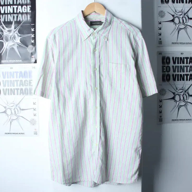 [BUNJANG] Henry Cotton Linen Short Sleeve Polo Shirt / (2XL-3XL) 헨리코튼 반팔 카라 티셔츠 셔츠 남방 린넨-183CE