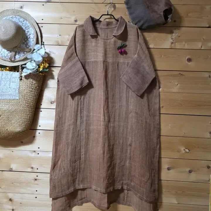 [SOLD OUT] 천연염색삼베 원핏. 모자. (코사지 코디용입니다