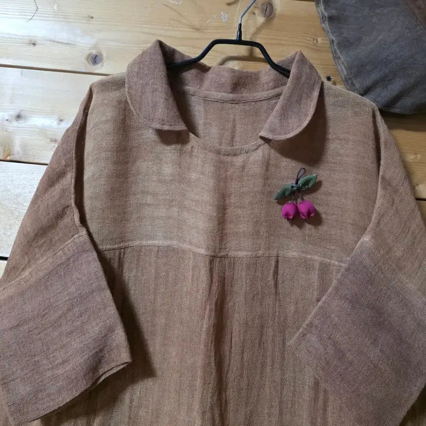 [SOLD OUT] 천연염색삼베 원핏. 모자. (코사지 코디용입니다
