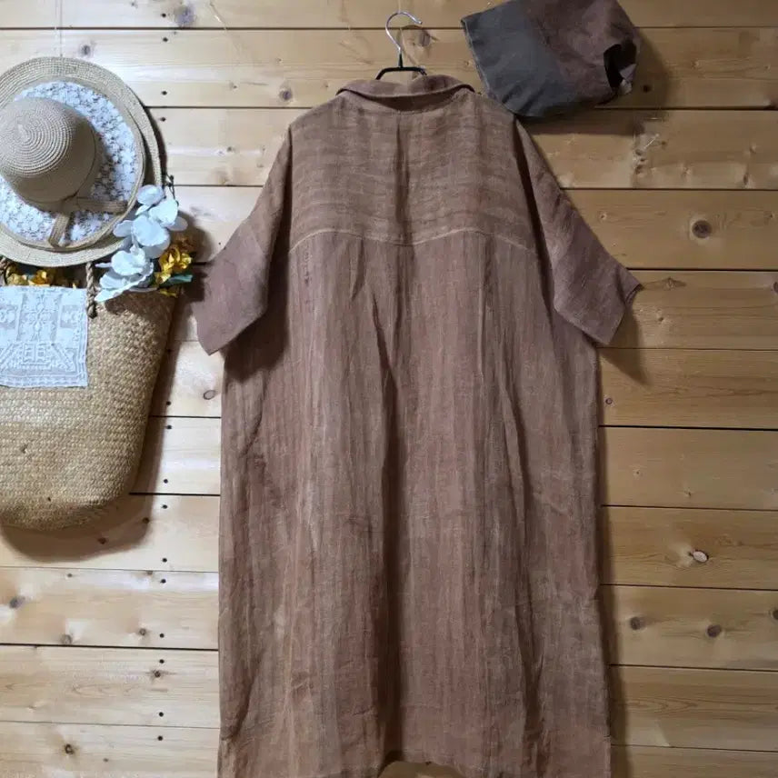 [SOLD OUT] 천연염색삼베 원핏. 모자. (코사지 코디용입니다