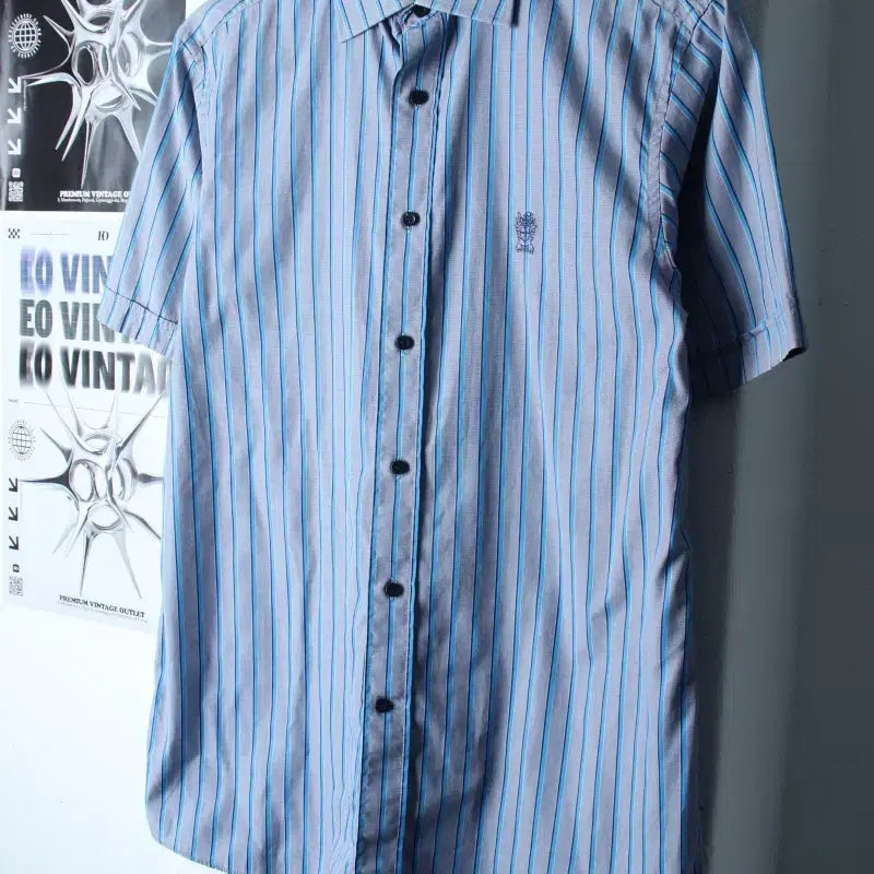 [BUNJANG] Daks Striped Short Sleeve Polo Shirt / (L-XL) 닥스 반팔 카라 티셔츠 셔츠 남방 스트라이프-183D1