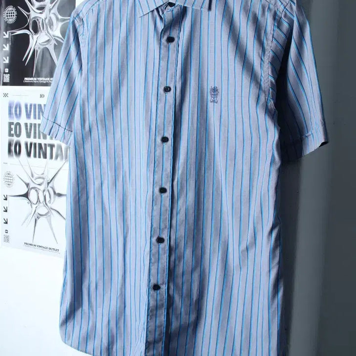 [BUNJANG] Daks Striped Short Sleeve Polo Shirt / (L-XL) 닥스 반팔 카라 티셔츠 셔츠 남방 스트라이프-183D1