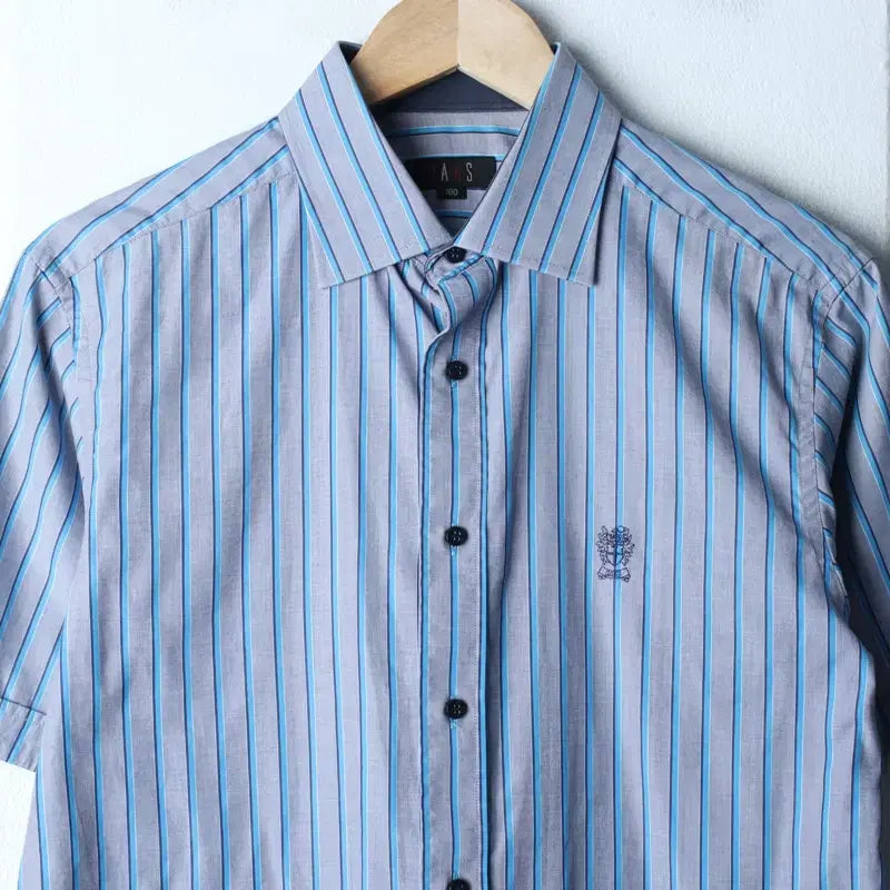 [BUNJANG] Daks Striped Short Sleeve Polo Shirt / (L-XL) 닥스 반팔 카라 티셔츠 셔츠 남방 스트라이프-183D1