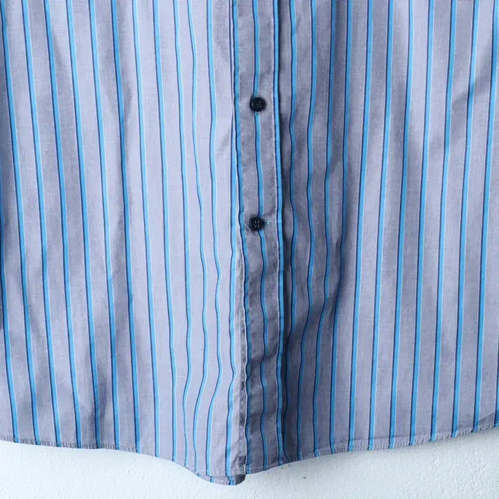 [BUNJANG] Daks Striped Short Sleeve Polo Shirt / (L-XL) 닥스 반팔 카라 티셔츠 셔츠 남방 스트라이프-183D1