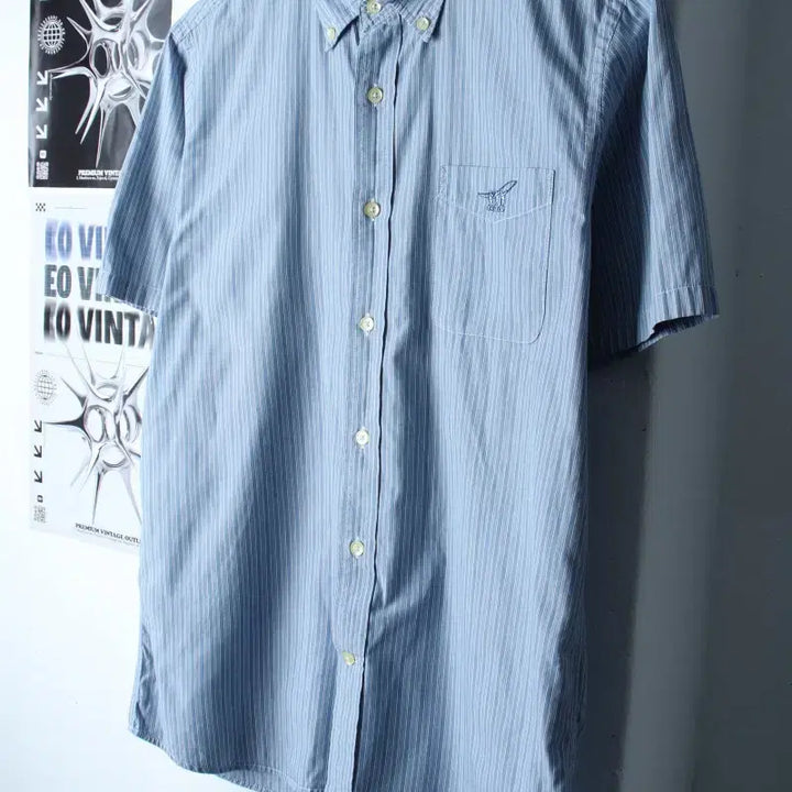 [BUNJANG] Henry Cotton Striped Short-Sleeve Polo Shirt / (L-XL) 헨리코튼 반팔 카라 티셔츠 셔츠 남방 스트라이프-183D3