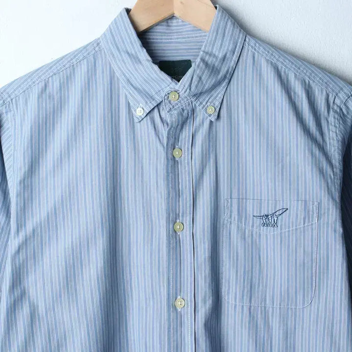 [BUNJANG] Henry Cotton Striped Short-Sleeve Polo Shirt / (L-XL) 헨리코튼 반팔 카라 티셔츠 셔츠 남방 스트라이프-183D3