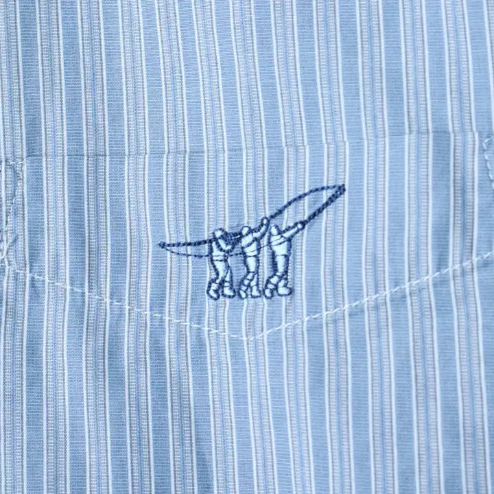 [BUNJANG] Henry Cotton Striped Short-Sleeve Polo Shirt / (L-XL) 헨리코튼 반팔 카라 티셔츠 셔츠 남방 스트라이프-183D3