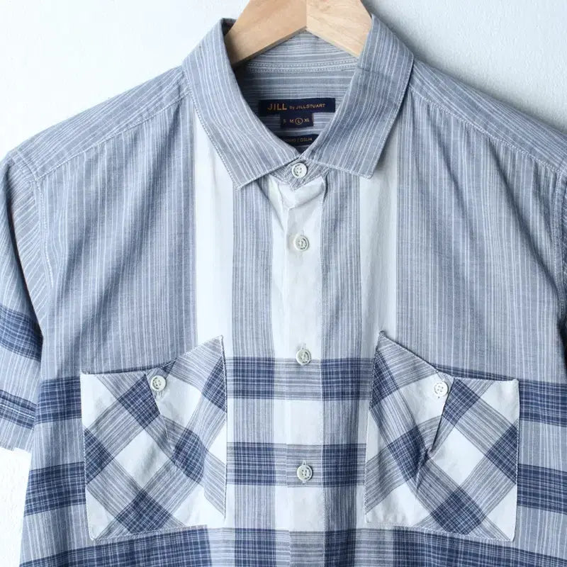 [BUNJANG] Jill Stuart Short Sleeve Polo Shirt / (L-XL) 질스튜어트 반팔 카라 티셔츠 셔츠 남방 작은오염-183D4