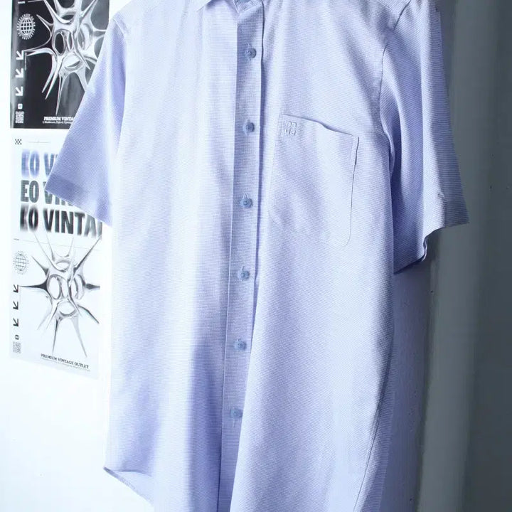 [BUNJANG] Daks Checkered Polo Shirt / (M-L) 닥스 반팔 카라 티셔츠 셔츠 남방 체크 블루-183D8