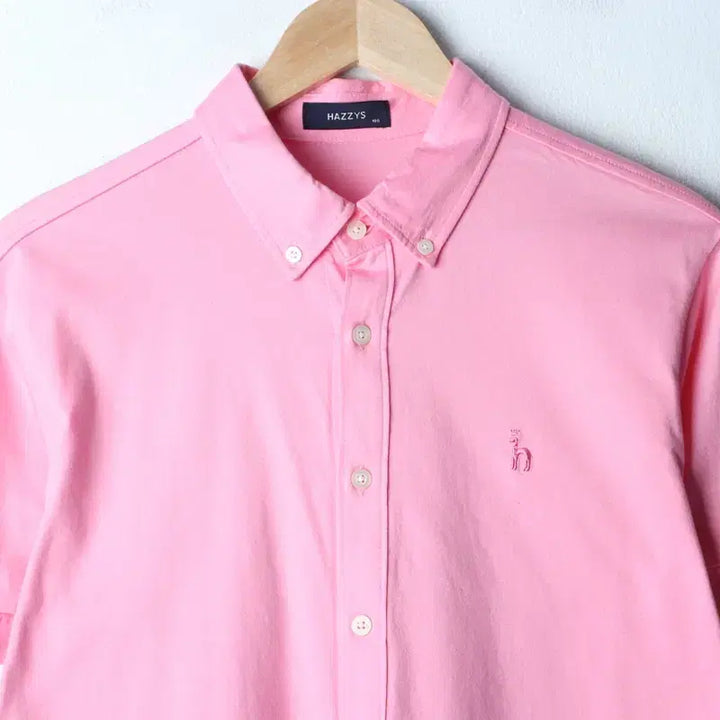 [BUNJANG] Hazzys Pink Solid Cotton Polo Shirt / (L-XL) 헤지스 반팔 카라 티셔츠 셔츠 남방 핑크 무지 면-183DB