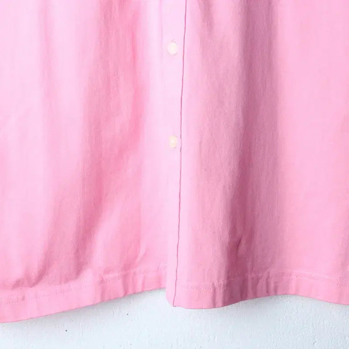 [BUNJANG] Hazzys Pink Solid Cotton Polo Shirt / (L-XL) 헤지스 반팔 카라 티셔츠 셔츠 남방 핑크 무지 면-183DB