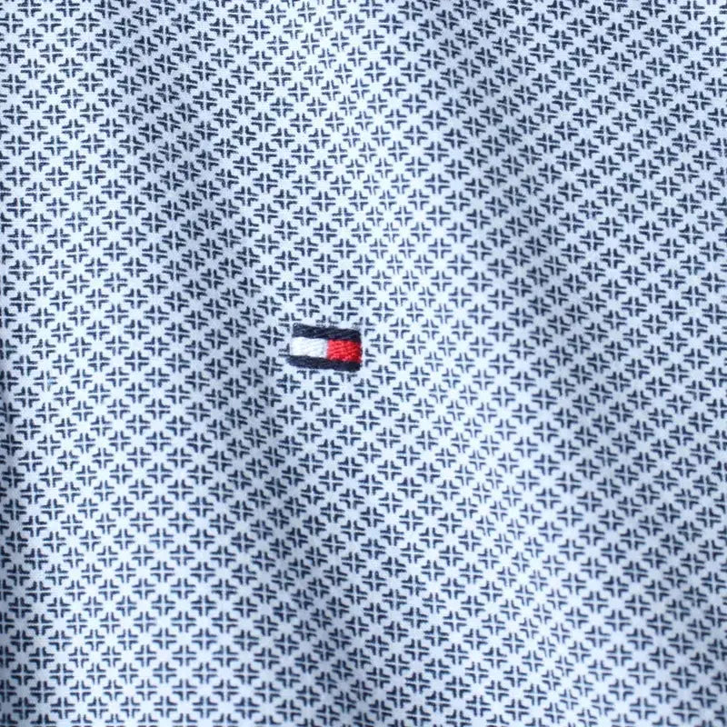 [BUNJANG] Tommy Hilfiger Short Sleeve Polo Shirt / (M-L) 타미힐피거 반팔 카라 티셔츠 셔츠 남방 패턴-183DC