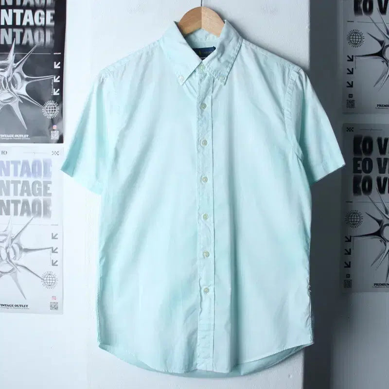 [BUNJANG] Polo Ralph Lauren Patterned Short Sleeve Shirt / (S-M) 폴로 랄프로렌 반팔 카라 티셔츠 셔츠 남방 패턴-183DF