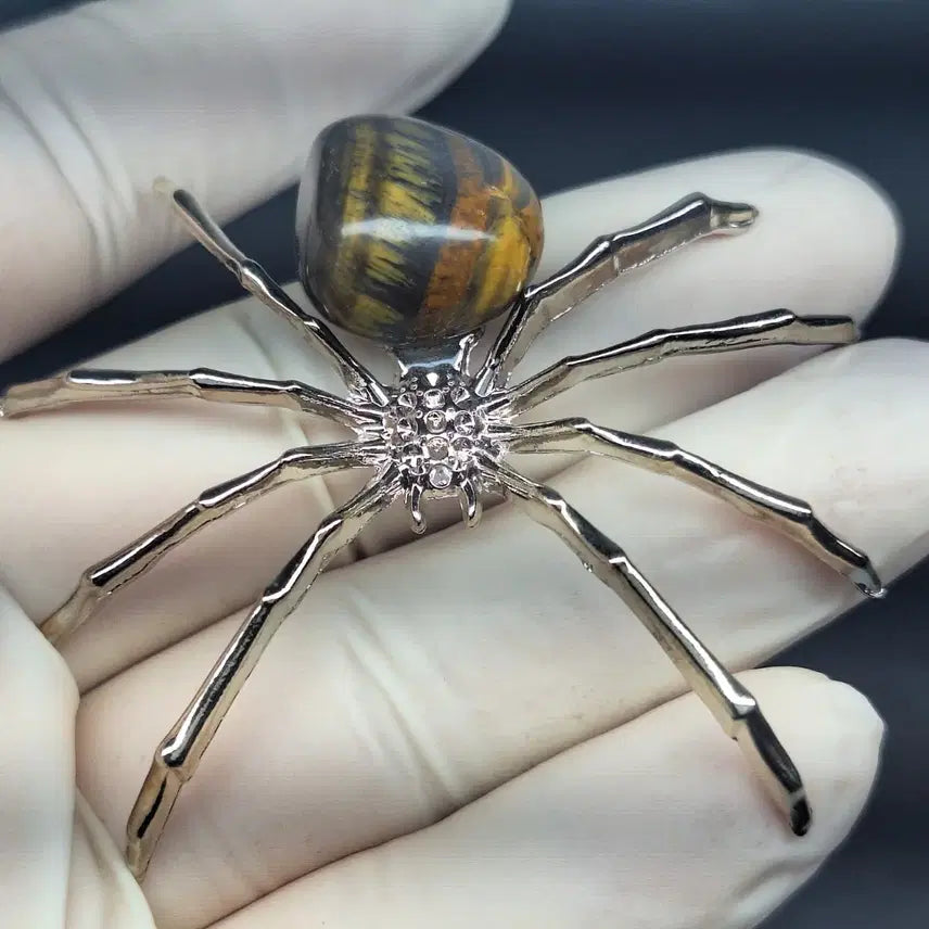 [BUNJANG] Tarantula Tiger Eye Stone Ornament / 중꺽마 네트워크 전략가 천연 무적기운(타이거아이즈) 타란튜라