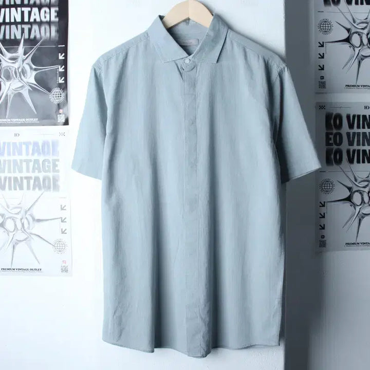 [BUNJANG] Project M Green Short Sleeve Polo Shirt / (XL-2XL) 프로젝트엠 반팔 카라 티셔츠 셔츠 남방 그린-183E4