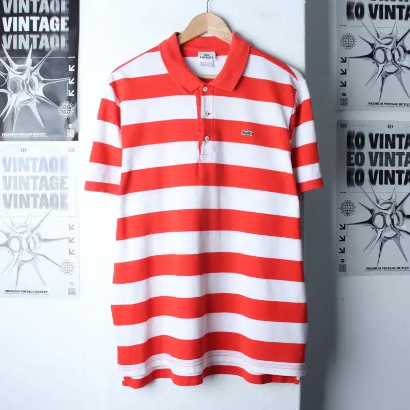 [BUNJANG] Lacoste Polo Shirt (2XL-3XL) Red / (2XL-3XL) 라코스테 반팔 카라 티셔츠 빅사이즈 레드-183E5