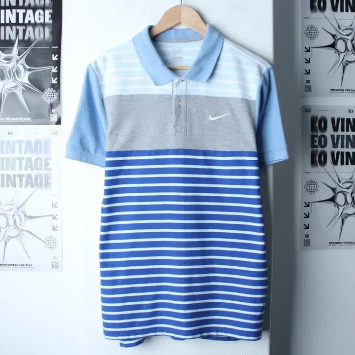 [BUNJANG] Nike Blue Polo Shirt / (L-2XL) 나이키 반팔 카라 티셔츠 빅사이즈 블루 올드스쿨-183E6